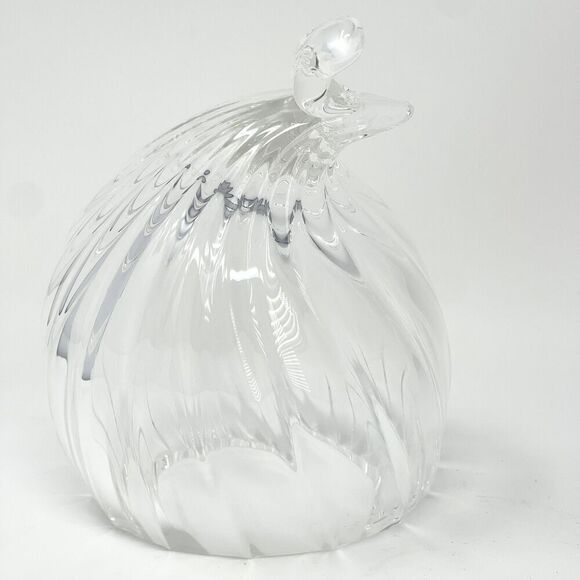 Vintage Steuben Crystal Glass Ribbed Quail Figurine Sculpture Paul Schulze 5” - Picture 1 of 6